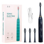 Charger l'image dans la galerie, Brosse à dents sonique électrique pour enfants et adultes, avec 4 têtes de brosse à poils doux, et 6 modes de nettoyage, blanchisseur en douceur
